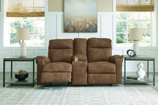 Edenwold DBL Rec Loveseat w/Console- Brindle Color