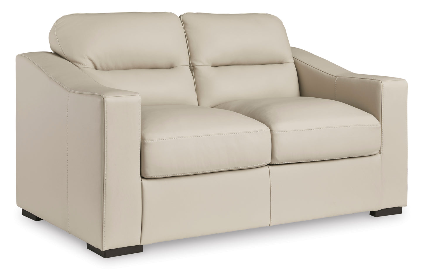 Treasure Trove Loveseat- Leather- Almond Color