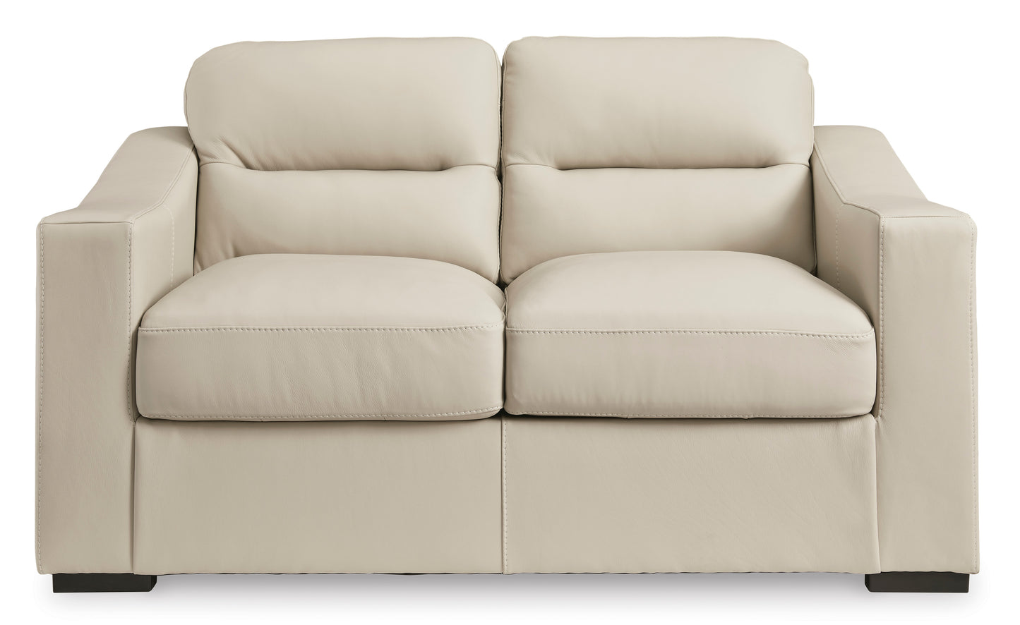 Treasure Trove Loveseat- Leather- Almond Color