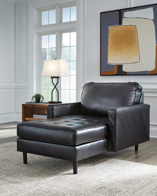 Bryceview Chaise- Leather- Onyx Color