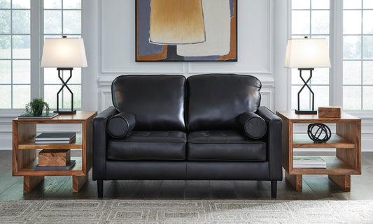 Bryceview Loveseat- Leather- Onyx Color