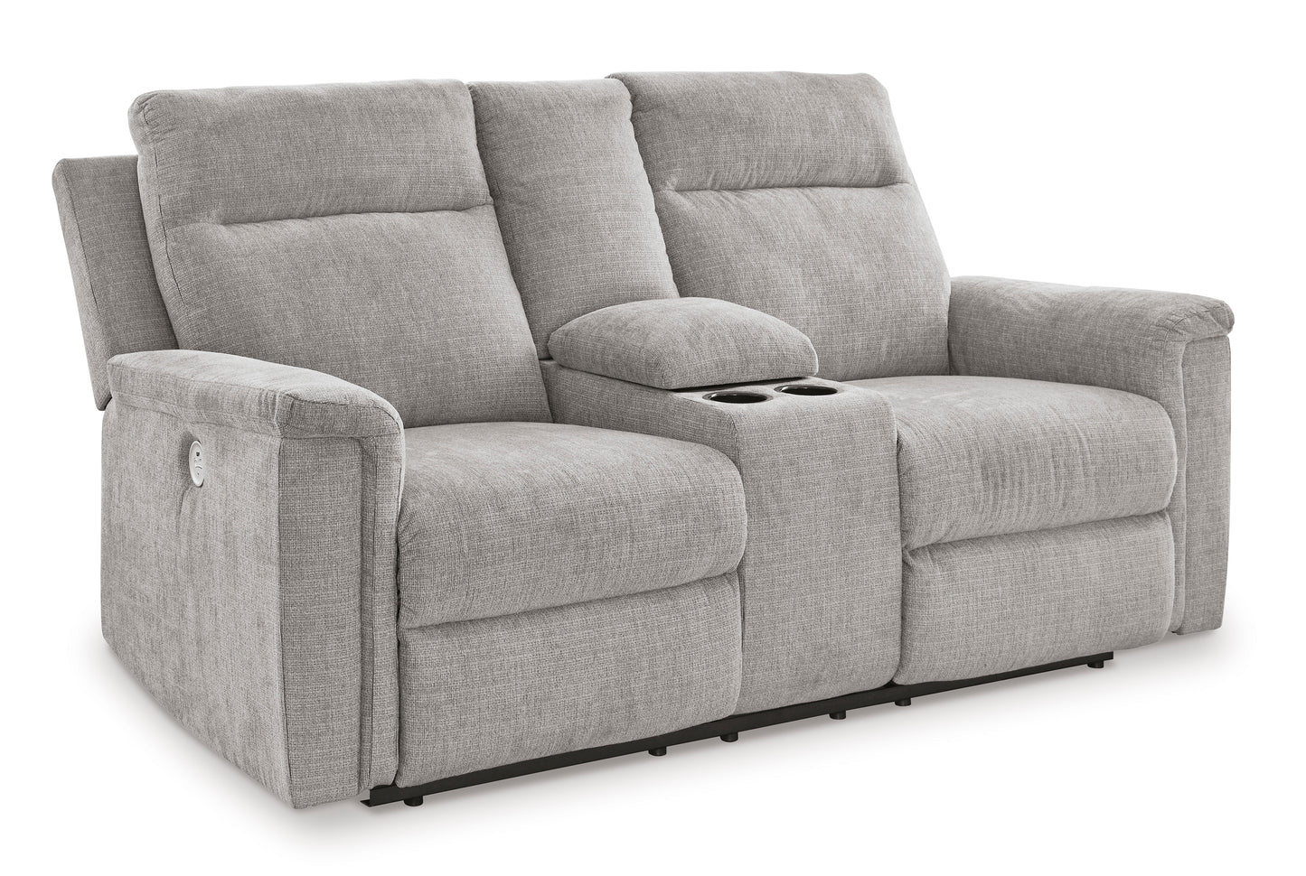 Barnsana DBL REC PWR Loveseat w/Console-- Ash Color