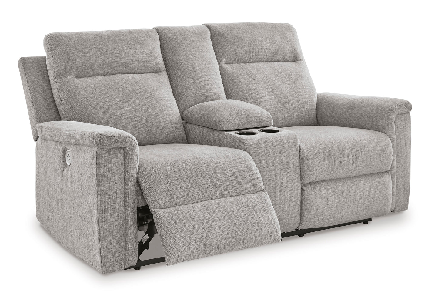 Barnsana DBL REC PWR Loveseat w/Console-- Ash Color