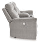 Barnsana DBL REC PWR Loveseat w/Console-- Ash Color