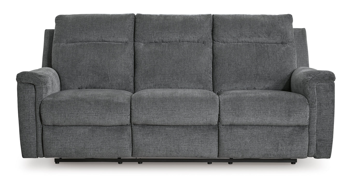 Barnsana Reclining Power Sofa-- Gravel Color