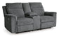 Barnsana DBL REC PWR Loveseat w/Console- Gravel Color