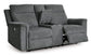 Barnsana DBL REC PWR Loveseat w/Console- Gravel Color