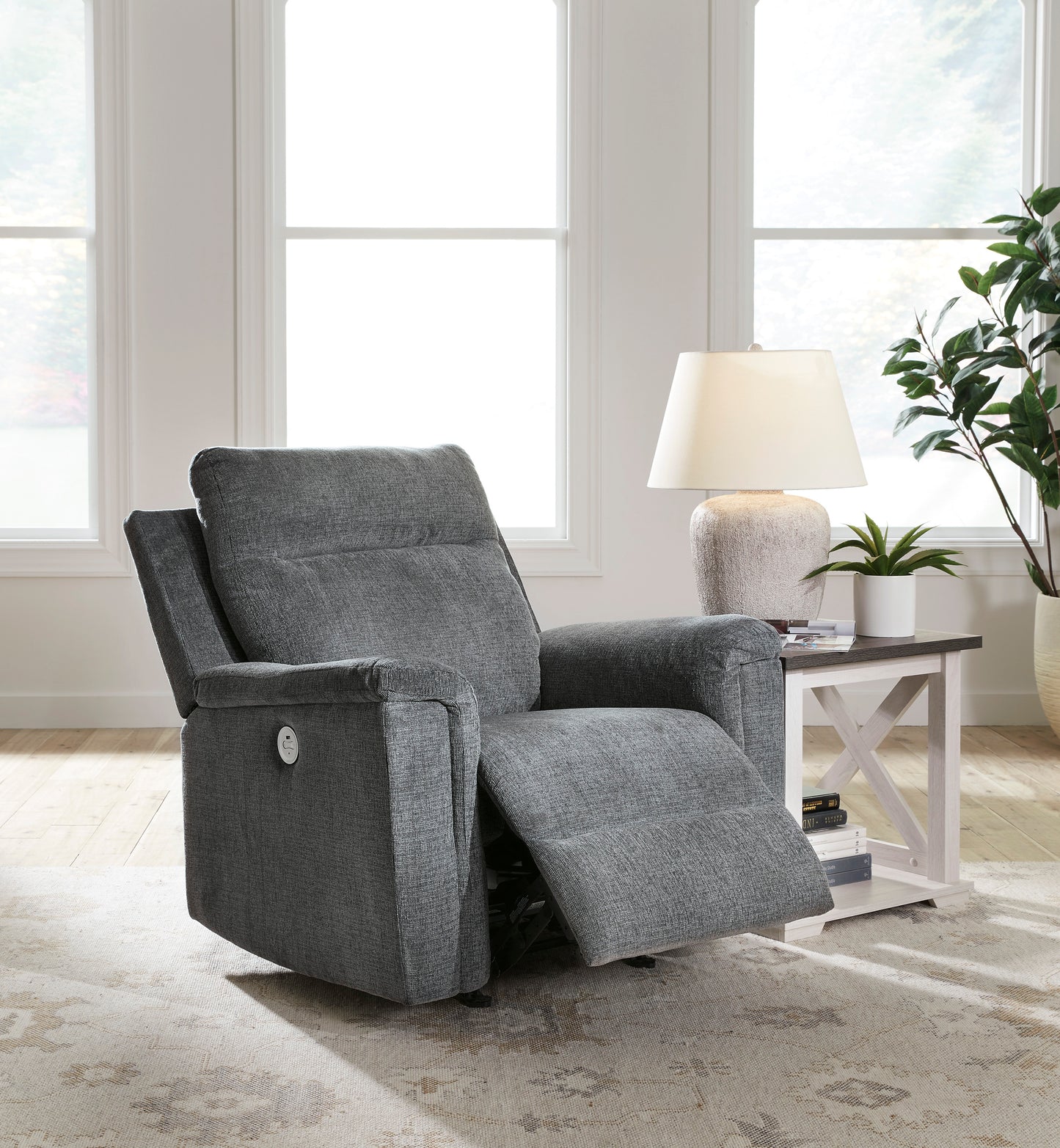 Barnsana Power Rocker Recliner- Gravel Color