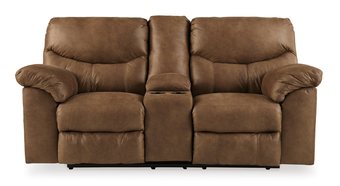 Boxberg DBL Rec Loveseat w/Console-Brown Color