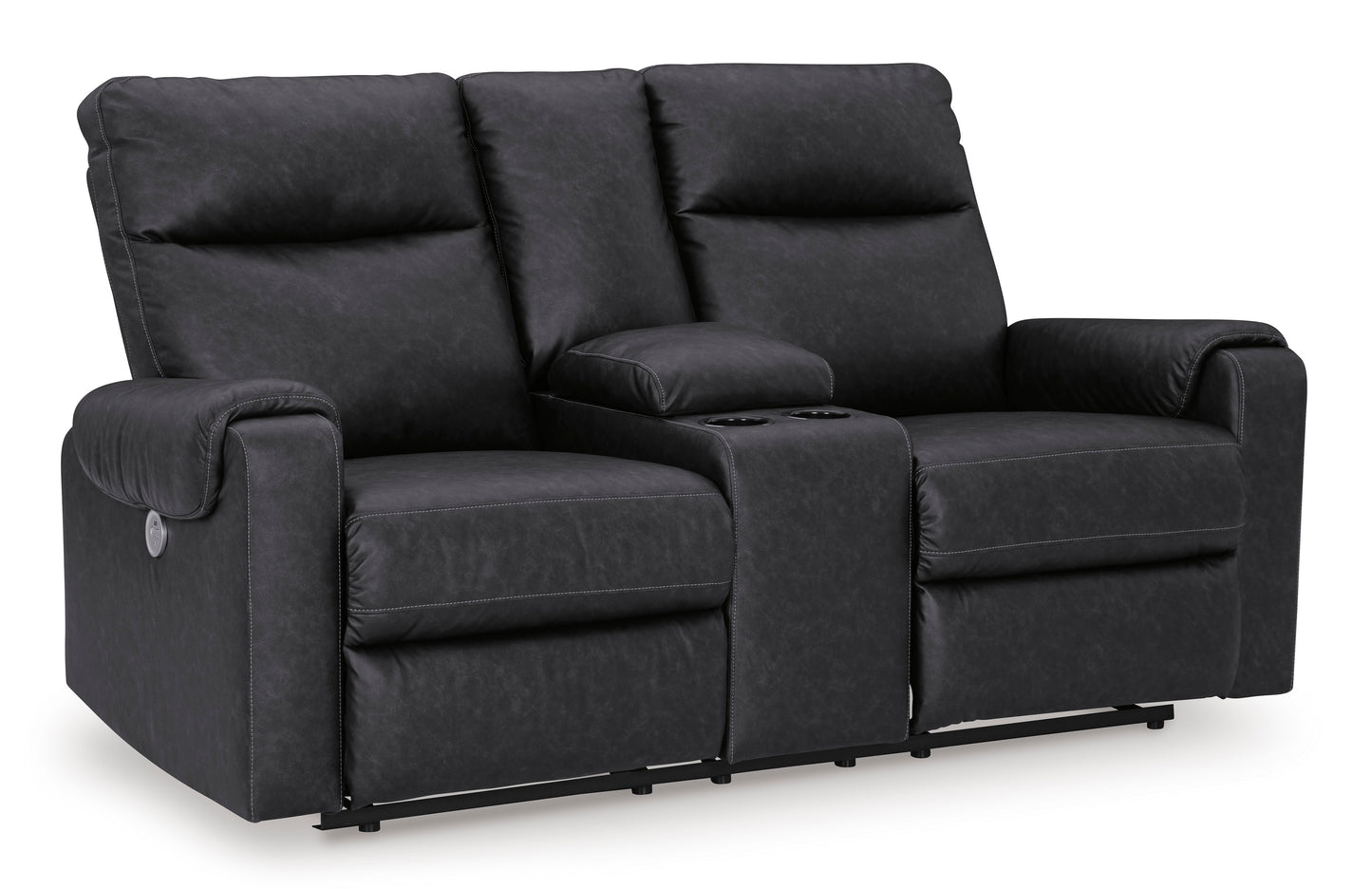 Axtellton DBL REC PWR Loveseat w/Console-Carbon Color