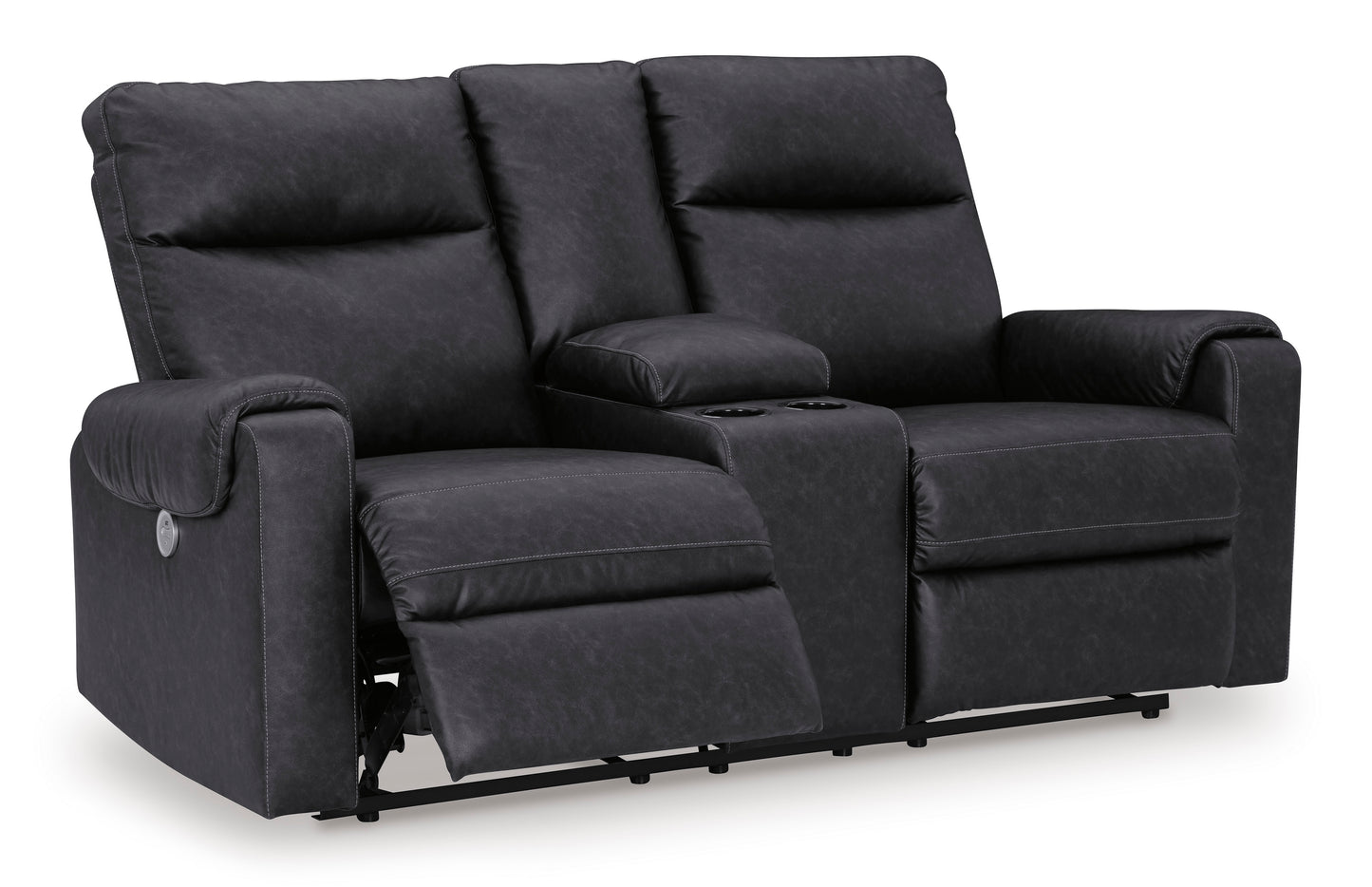 Axtellton DBL REC PWR Loveseat w/Console-Carbon Color