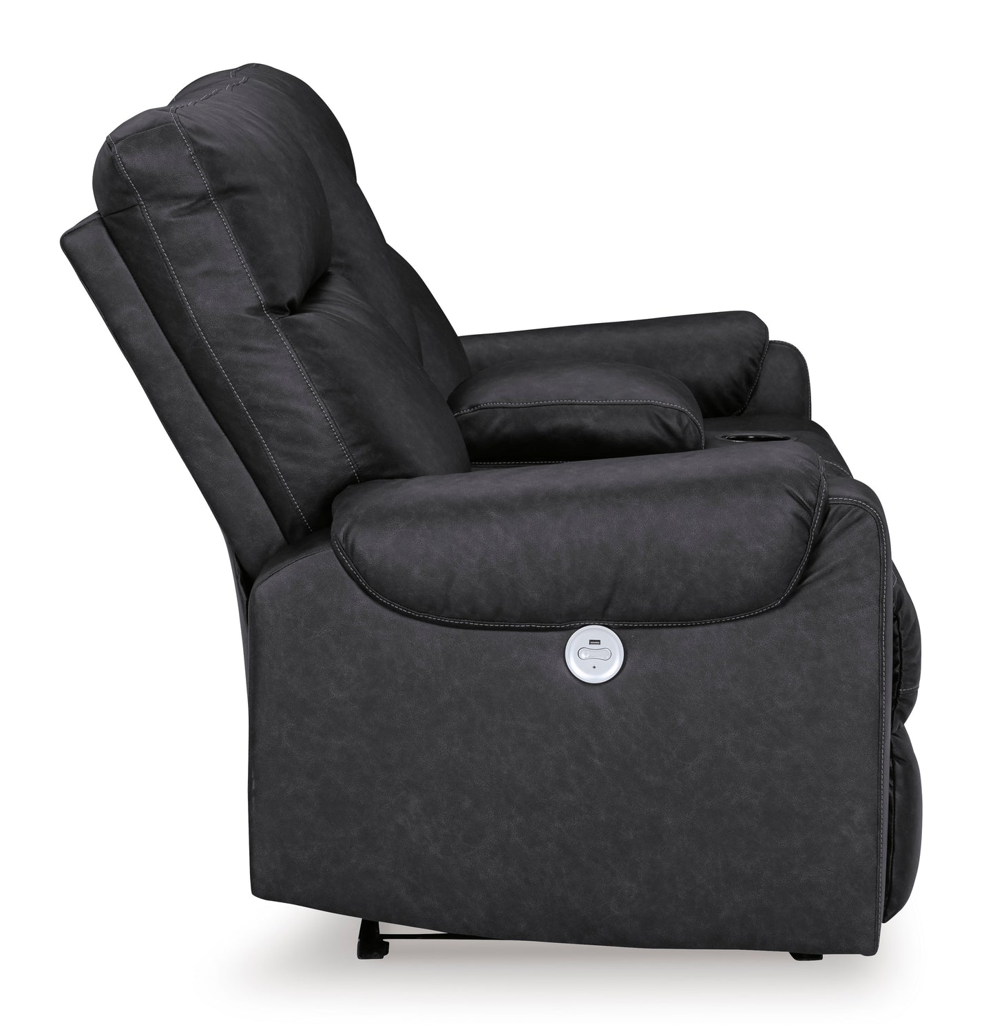 Axtellton DBL REC PWR Loveseat w/Console-Carbon Color