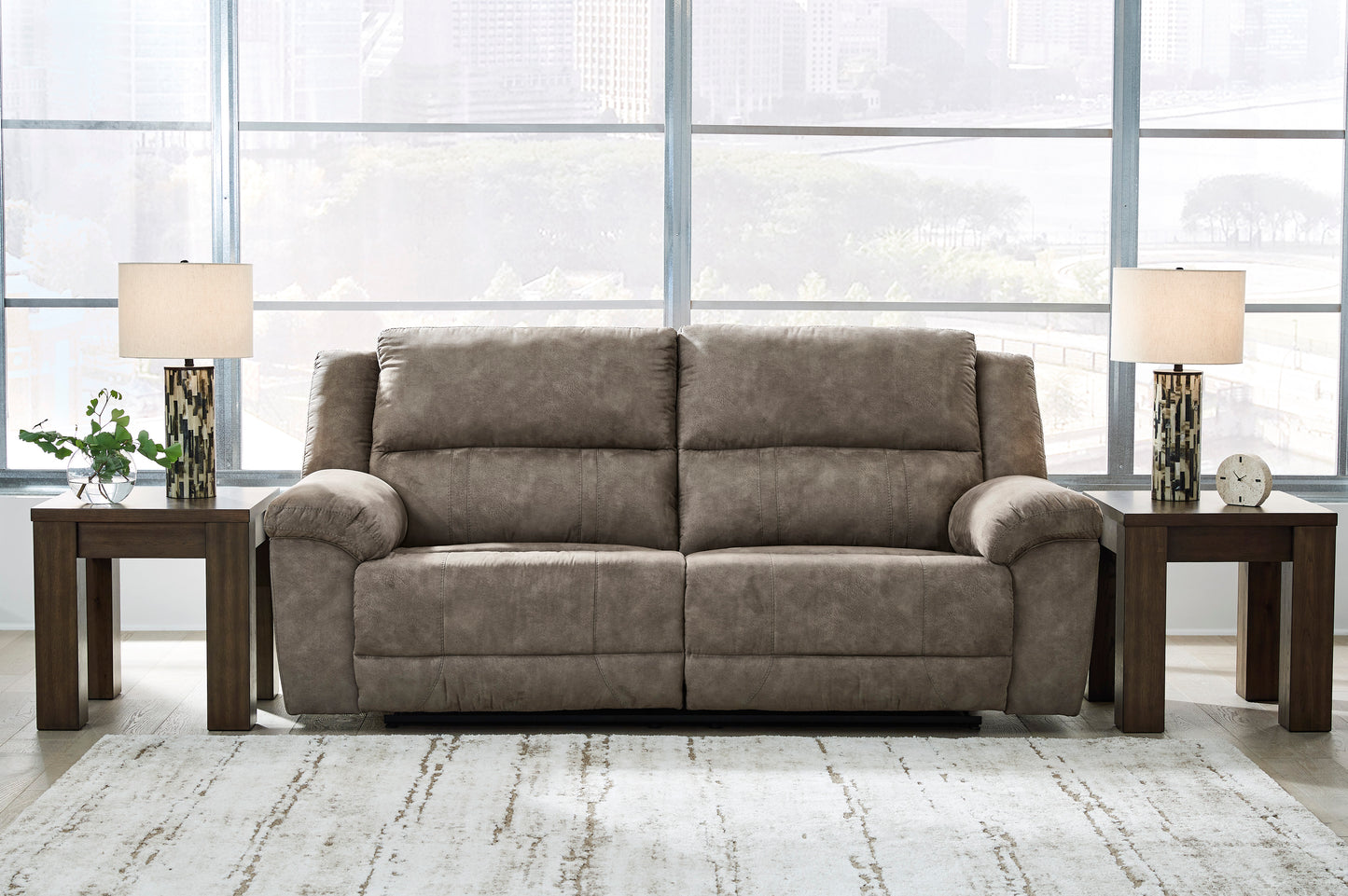 Laresview 2 Seat Reclining Sofa-- Fossil Color