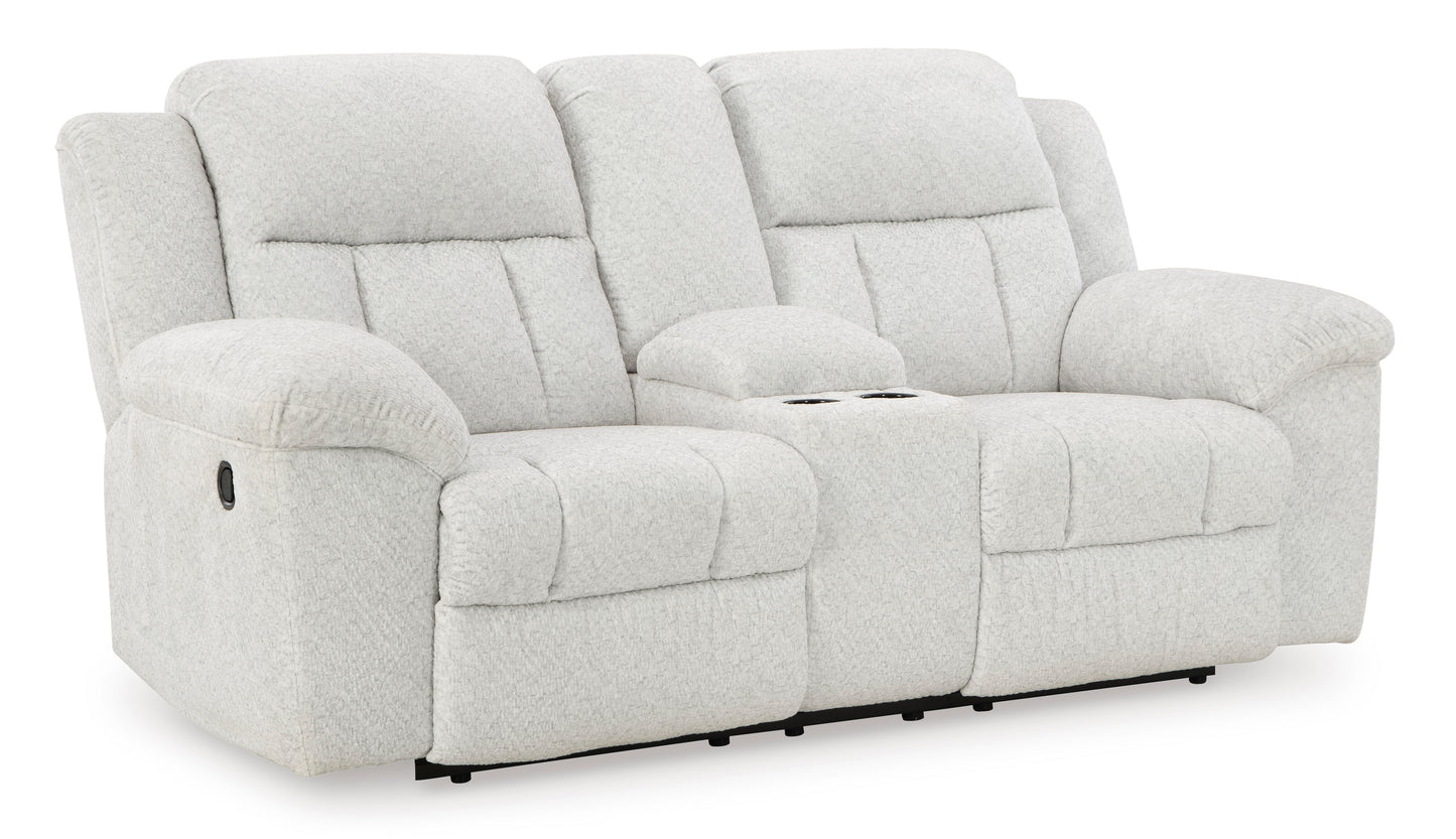 Frohn DBL Rec Loveseat w/Console- Snow Color