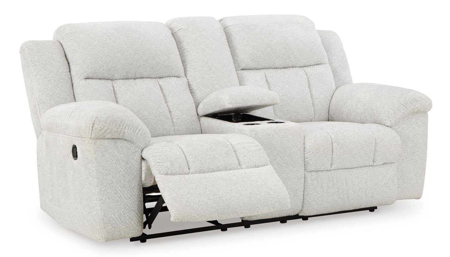 Frohn DBL Rec Loveseat w/Console- Snow Color