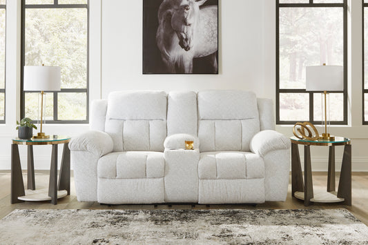 Frohn DBL Rec Loveseat w/Console- Snow Color