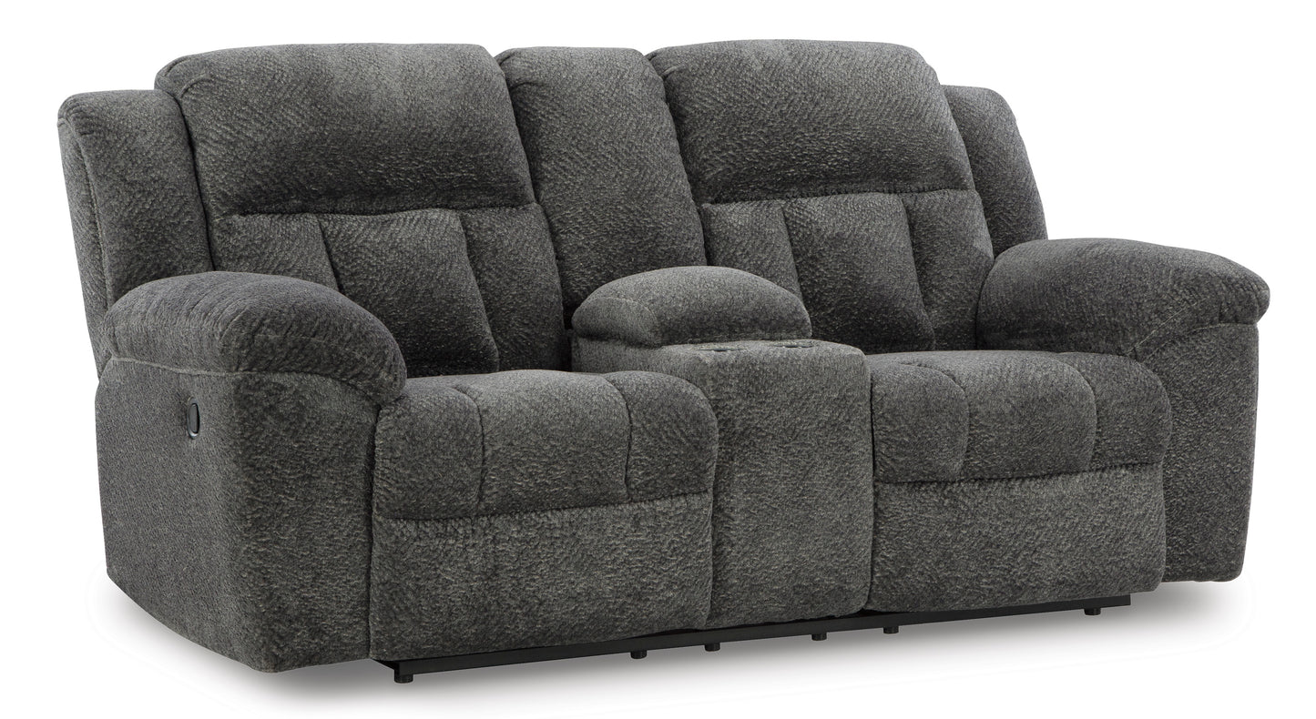 Frohn DBL Rec Loveseat w/Console- Graphite  Color