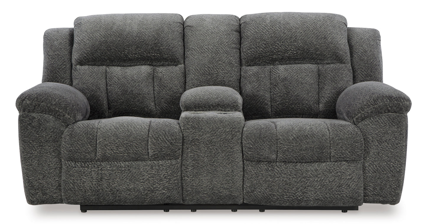 Frohn DBL Rec Loveseat w/Console- Graphite  Color