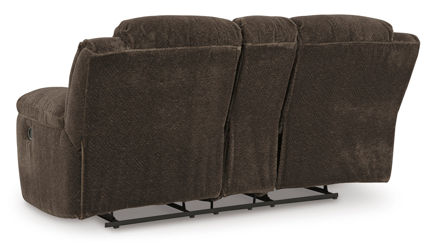 Frohn DBL Rec Loveseat w/Console-Chocolate Color