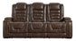 Game Zone PWR REC Sofa with ADJ Headrest-- Bark Color