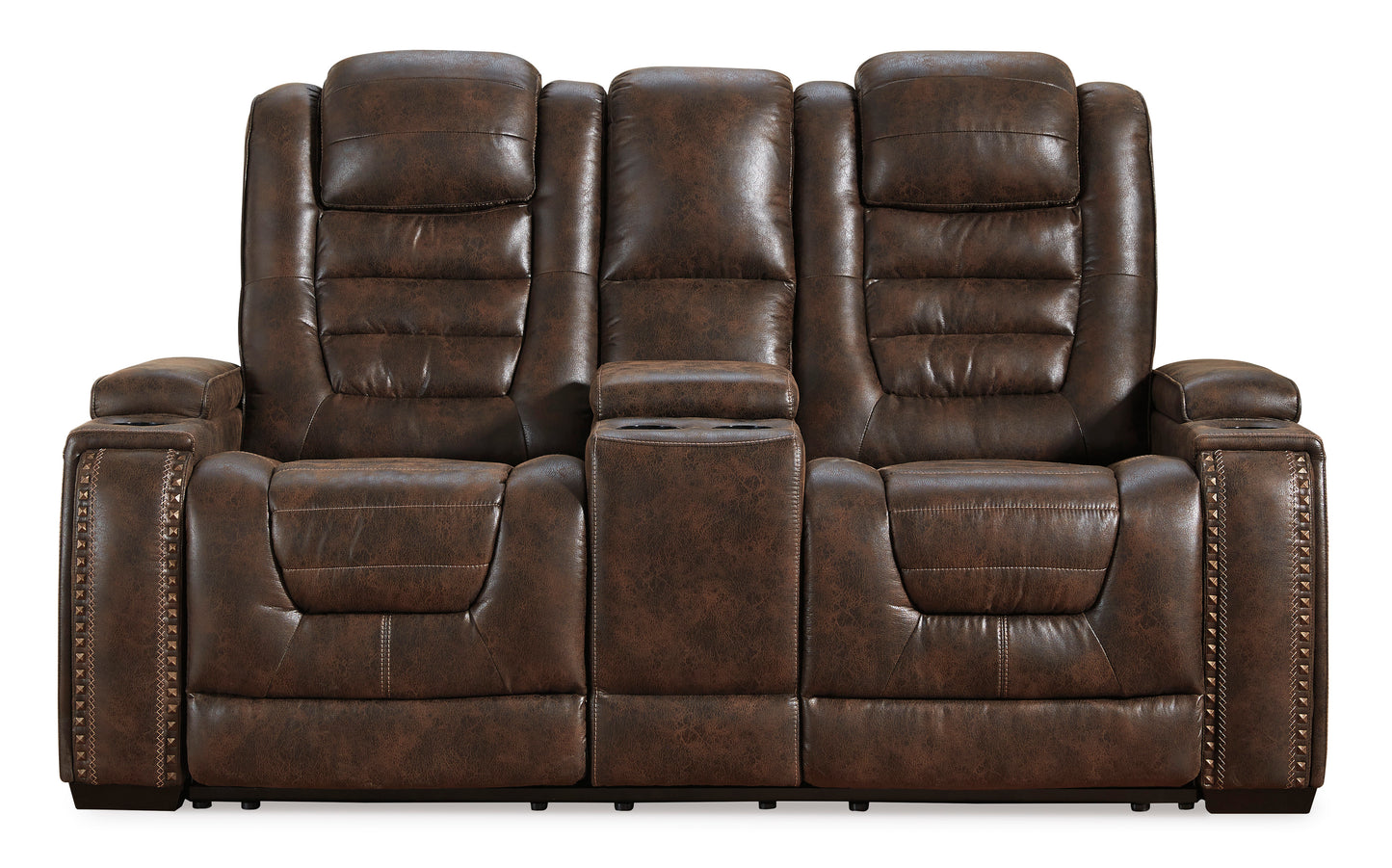 Game Zone PWR REC Loveseat/CON/ADJ HDRST- Bark Color