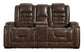 Game Zone PWR REC Loveseat/CON/ADJ HDRST- Bark Color