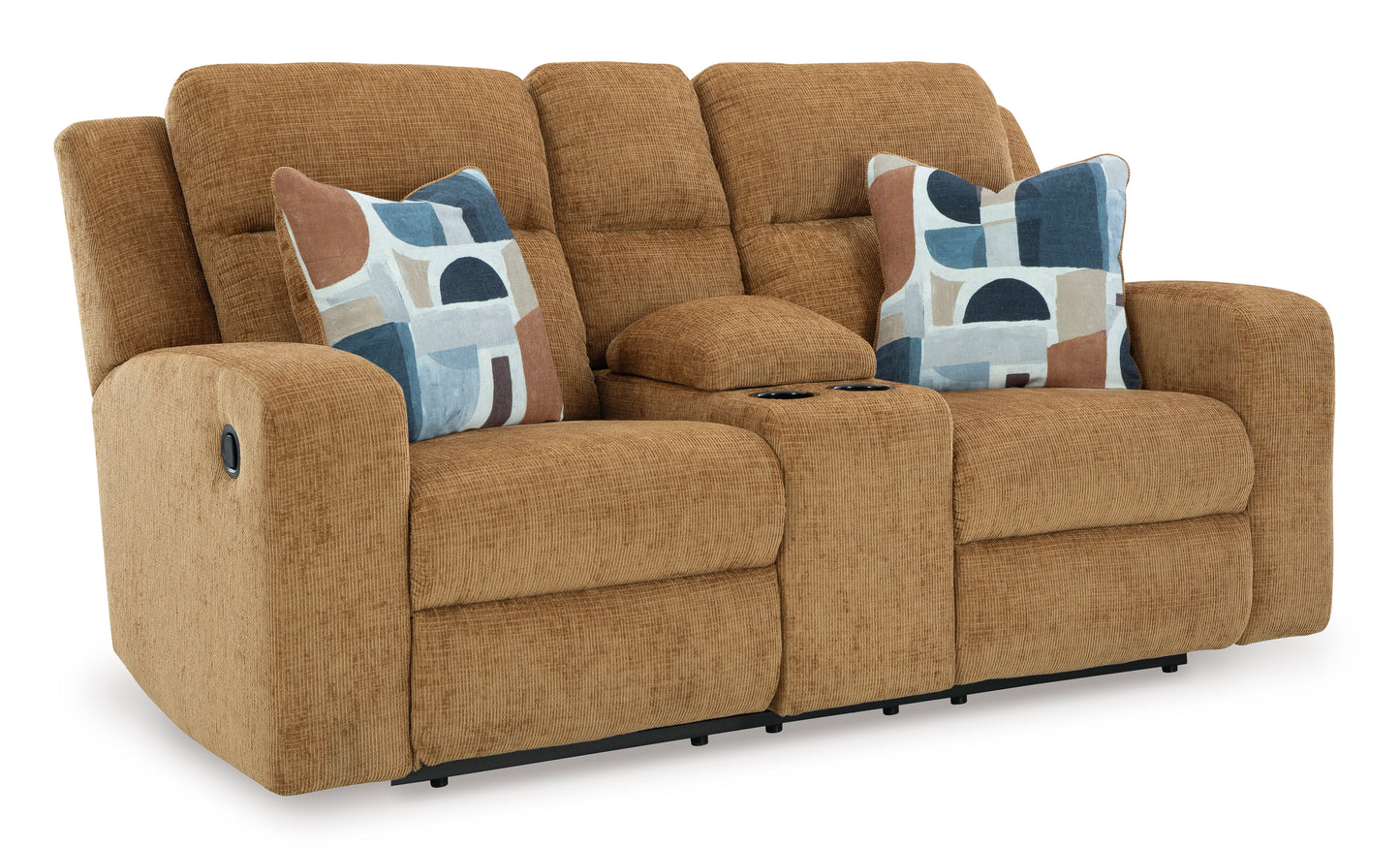 Kanlow DBL Rec Loveseat w/Console- Honey Color