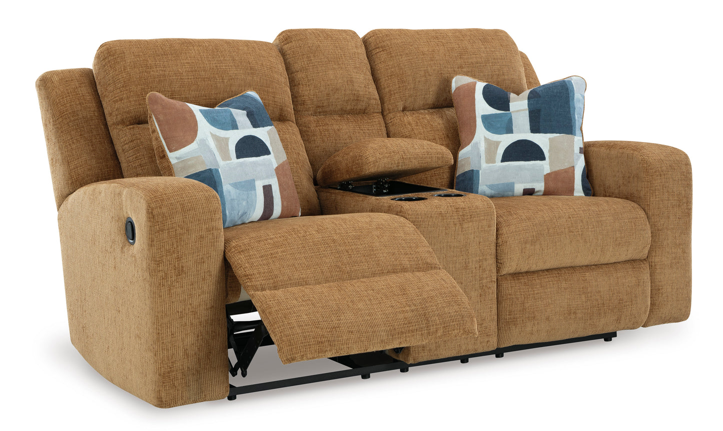 Kanlow DBL Rec Loveseat w/Console- Honey Color