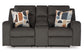 Kanlow DBL Rec Loveseat w/Console- Dusk Color