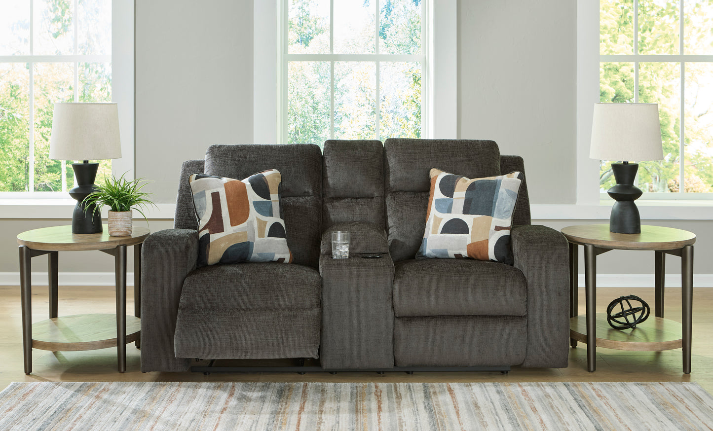 Kanlow DBL Rec Loveseat w/Console- Dusk Color