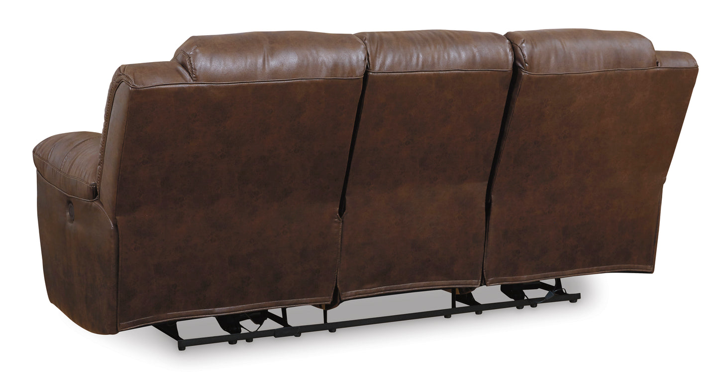 Stoneland Reclining Power Sofa- Chocolate Color