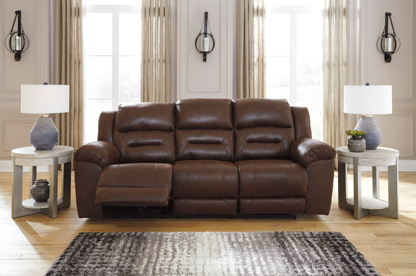 Stoneland Reclining Power Sofa- Chocolate Color