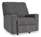 Rannis Rocker Recliner-Pewter Color