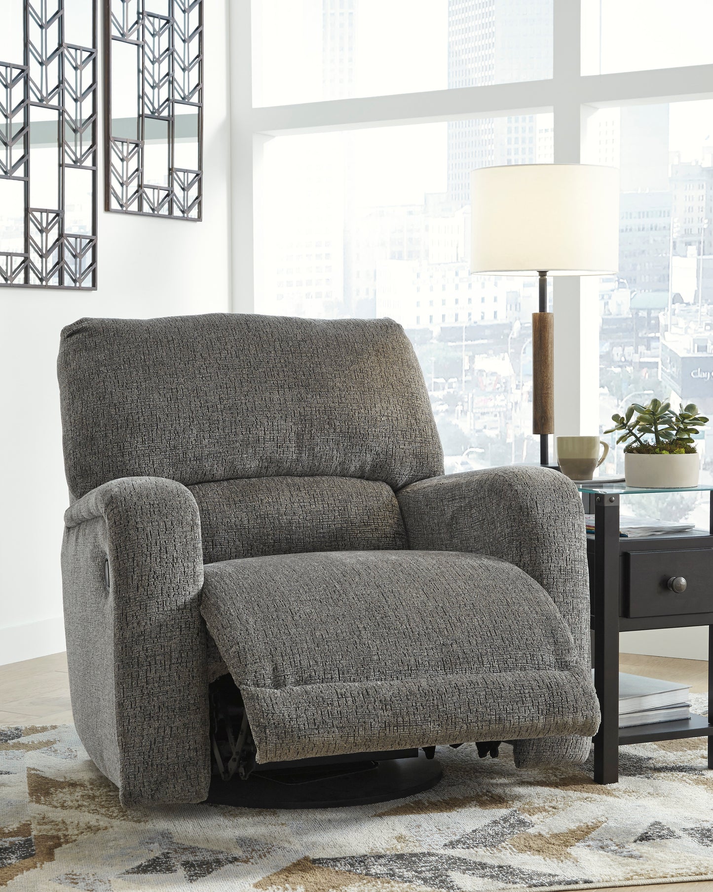 Wittlich Swivel Glider Recliner-- Dark Gray Color