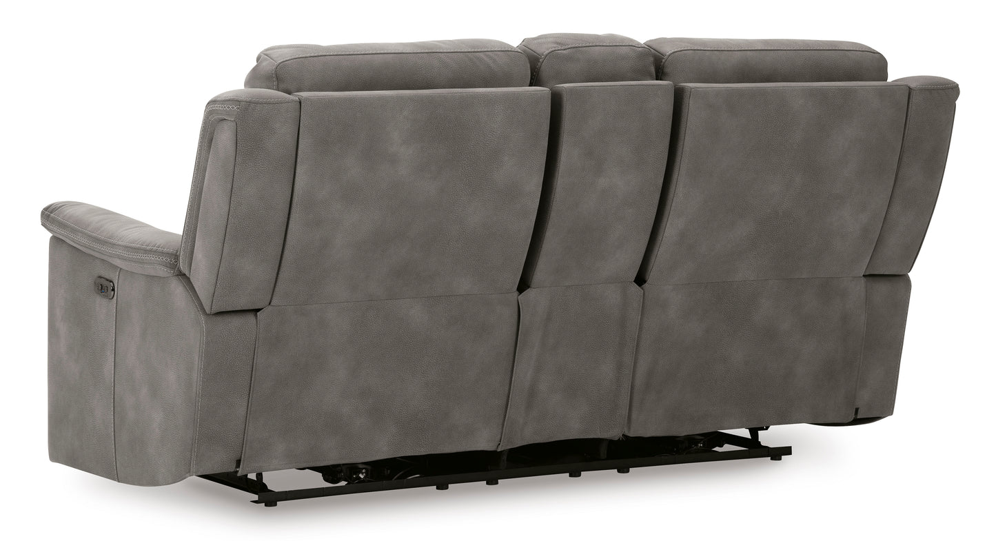 Next-Gen DuraPella PWR REC Loveseat/CON/ADJ HDRST- Slate Color