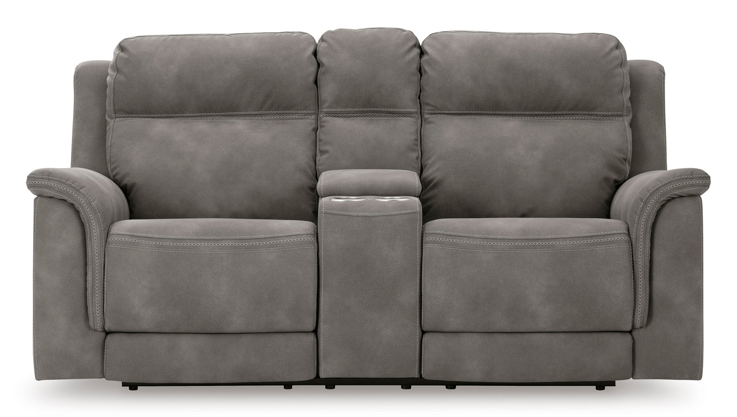 Next-Gen DuraPella PWR REC Loveseat/CON/ADJ HDRST- Slate Color