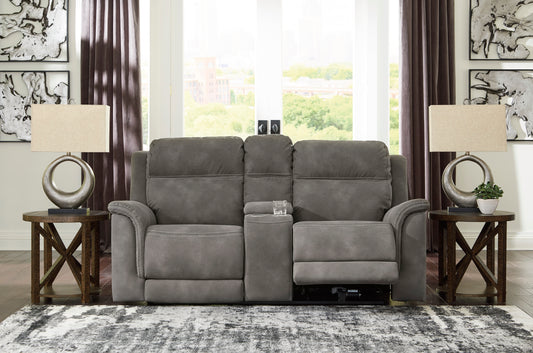 Next-Gen DuraPella PWR REC Loveseat/CON/ADJ HDRST- Slate Color