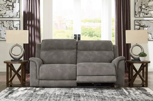 Next-Gen DuraPella 2 Seat PWR REC Sofa ADJ HDREST-- Slate Color