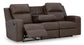 Lavenhorne Reclining Sofa w/ Drop Down Table-- Granite color