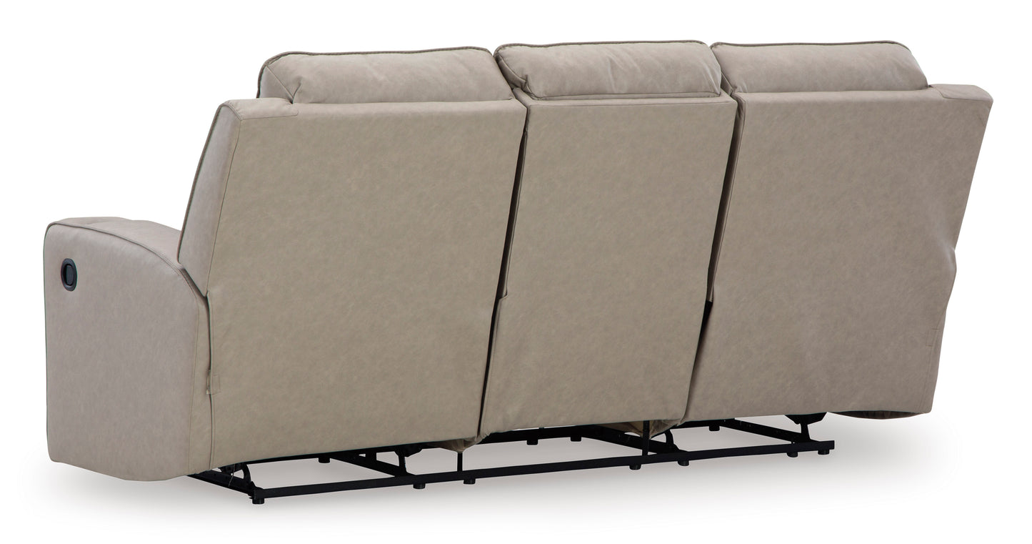 Lavenhorne Reclining Sofa w/ Drop Down Table-- Pebble Color