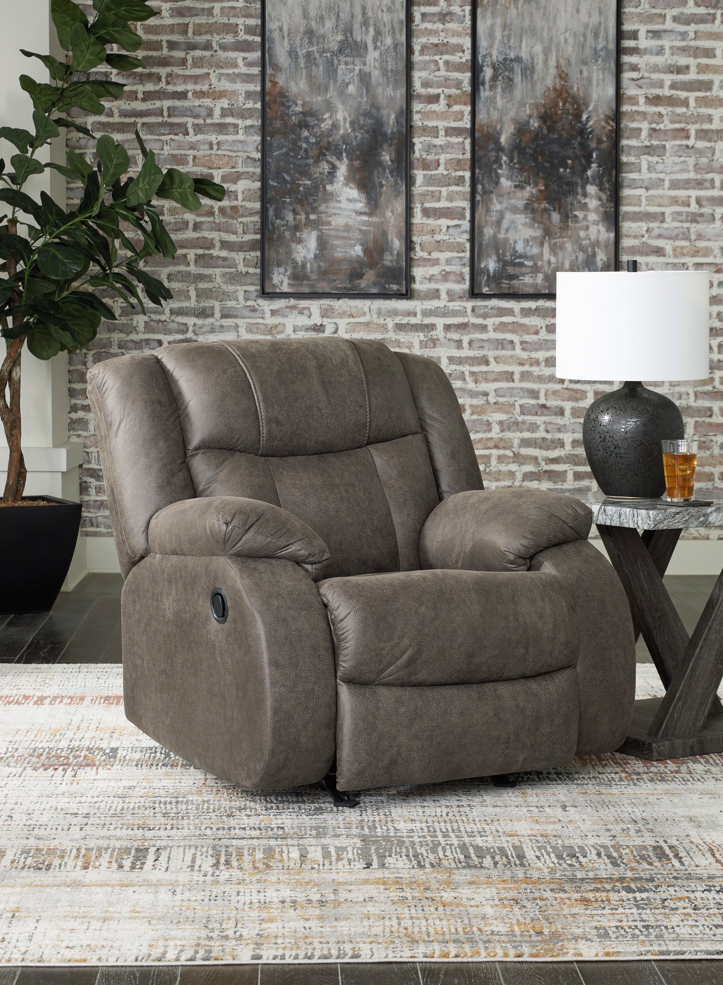 First Base Rocker Recliner-- Gunmetal Color