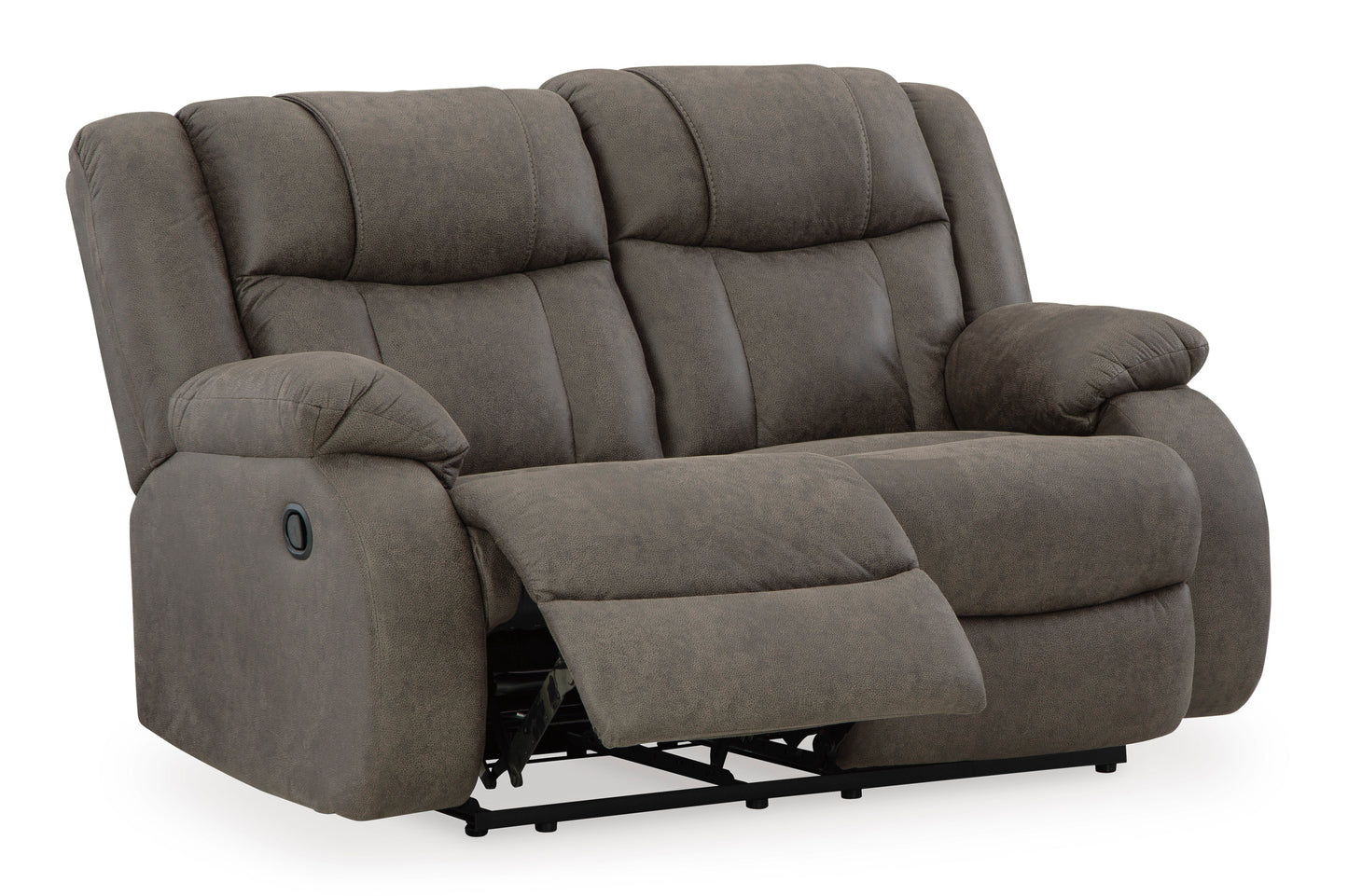 First Base Reclining Loveseat- Gunmetal Color