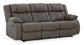 First Base Reclining Sofa- Gunmetal Color