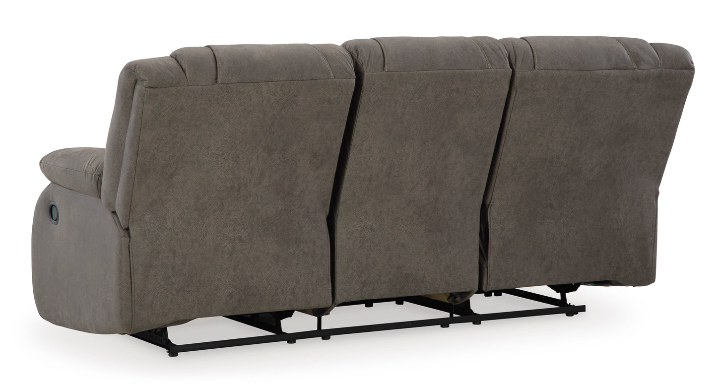 First Base Reclining Sofa- Gunmetal Color