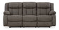 First Base Reclining Sofa- Gunmetal Color