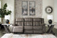 First Base Reclining Sofa- Gunmetal Color