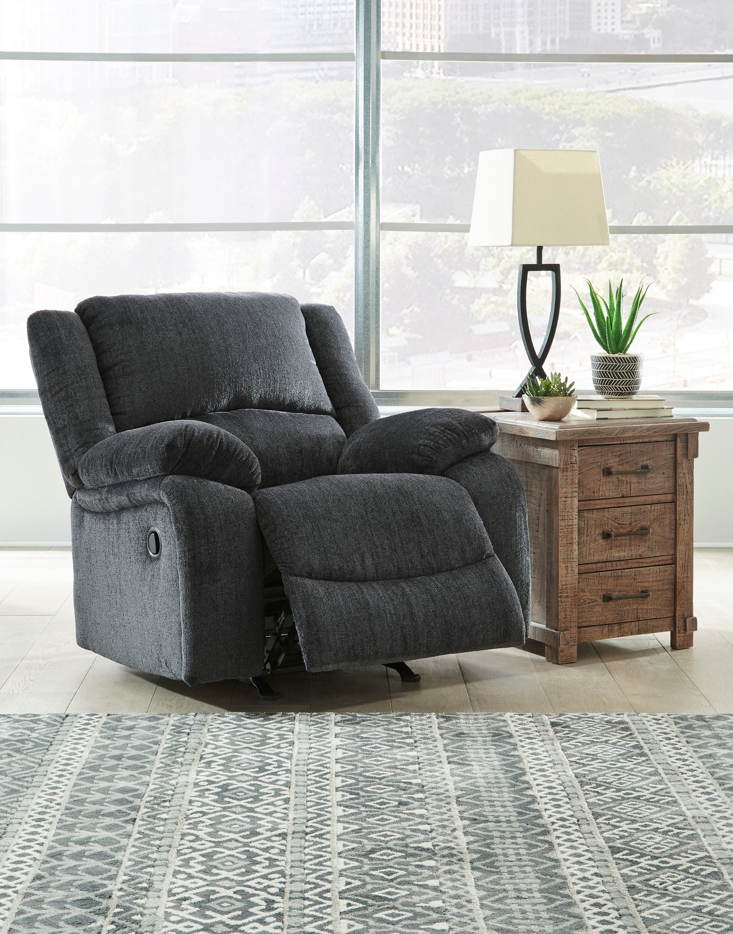 Draycoll Power Rocker Recliner- Slate Color