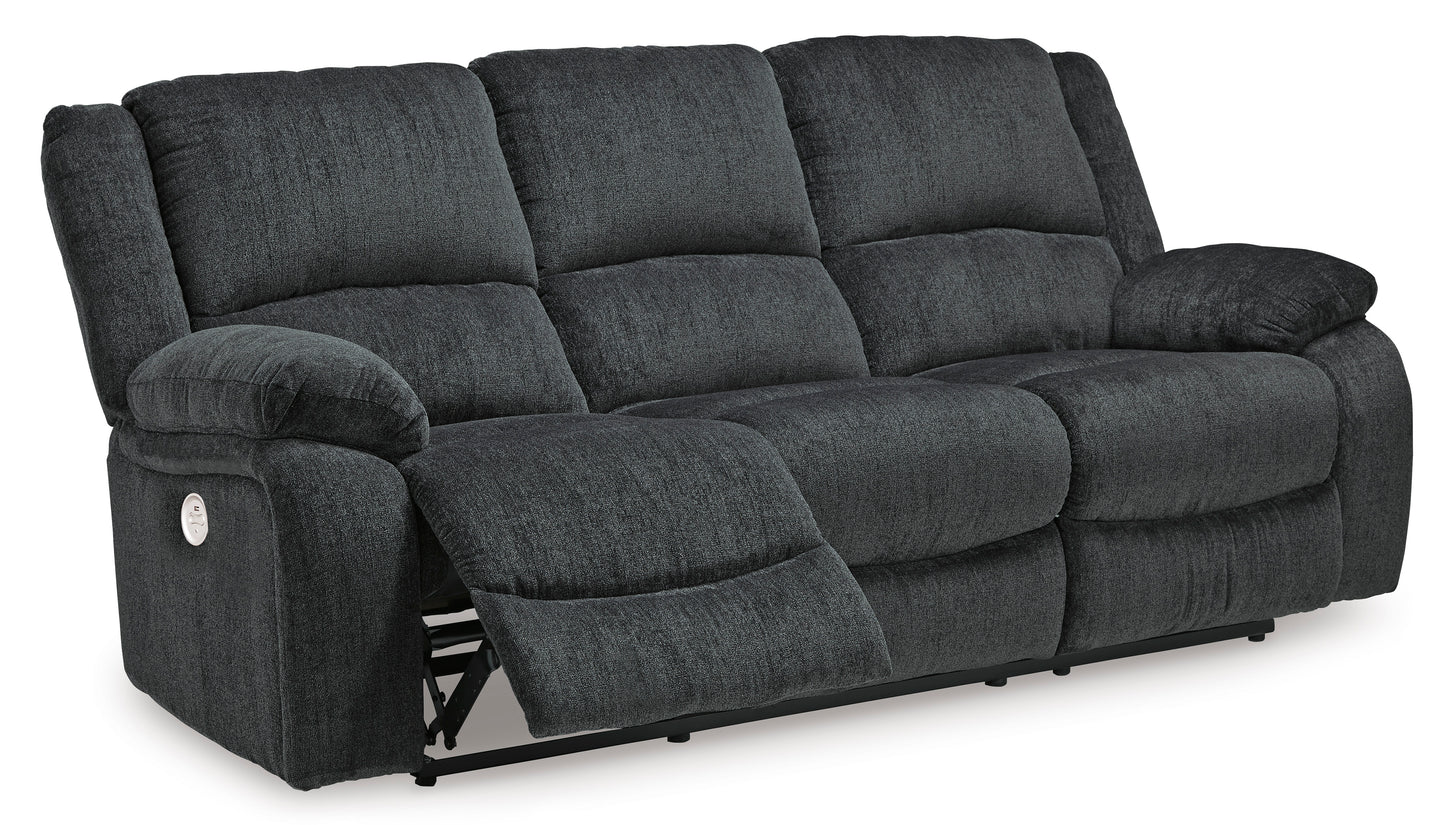 Draycoll Reclining Power Sofa- Slate Color