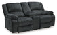 Draycoll DBL Rec Loveseat w/Console- Slate Color