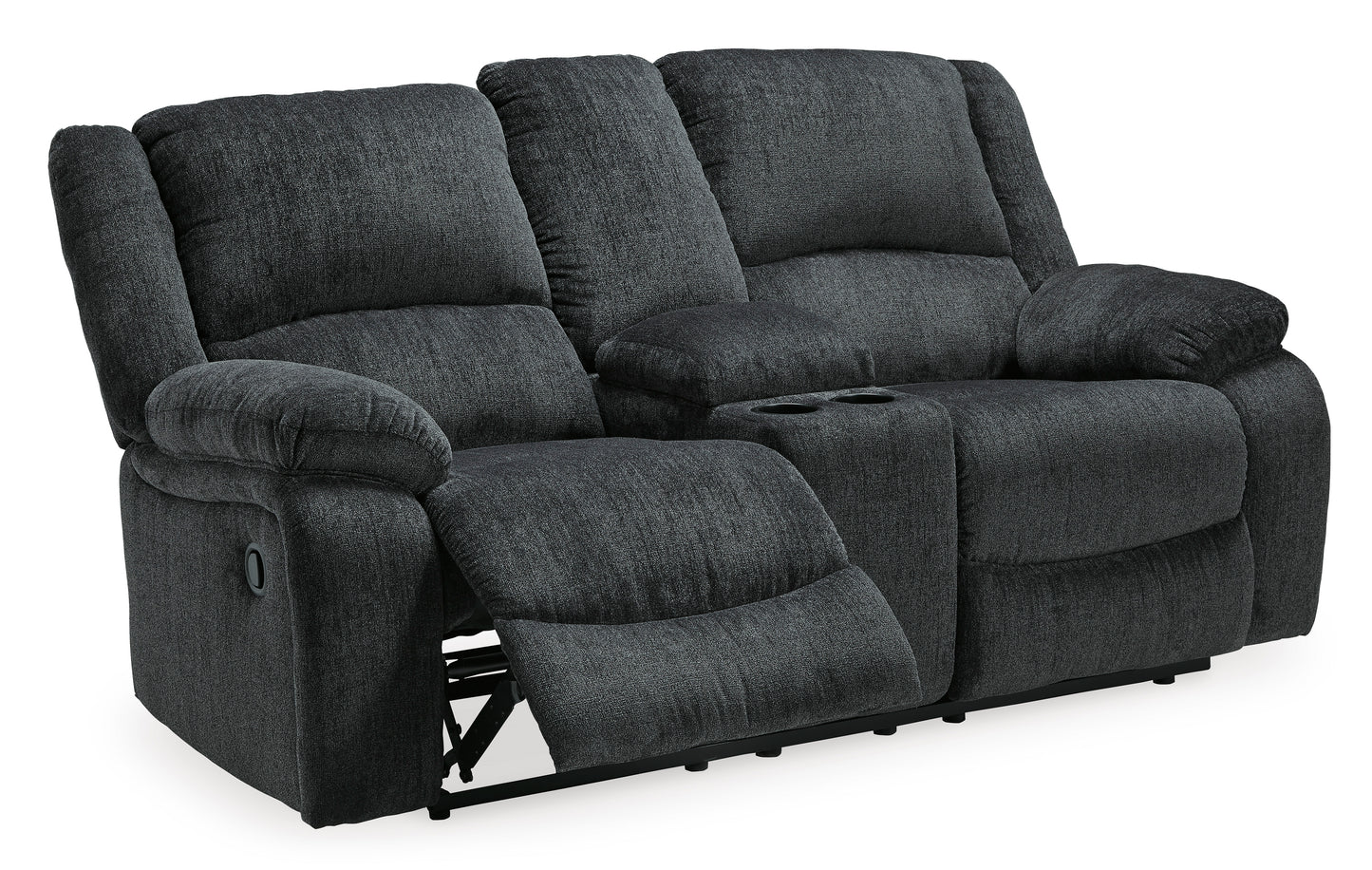 Draycoll DBL Rec Loveseat w/Console- Slate Color